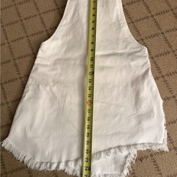 Marques Almeida white distressed denim sleeveless top w silver hardware. 8 NWOT - Picture 7 of 12